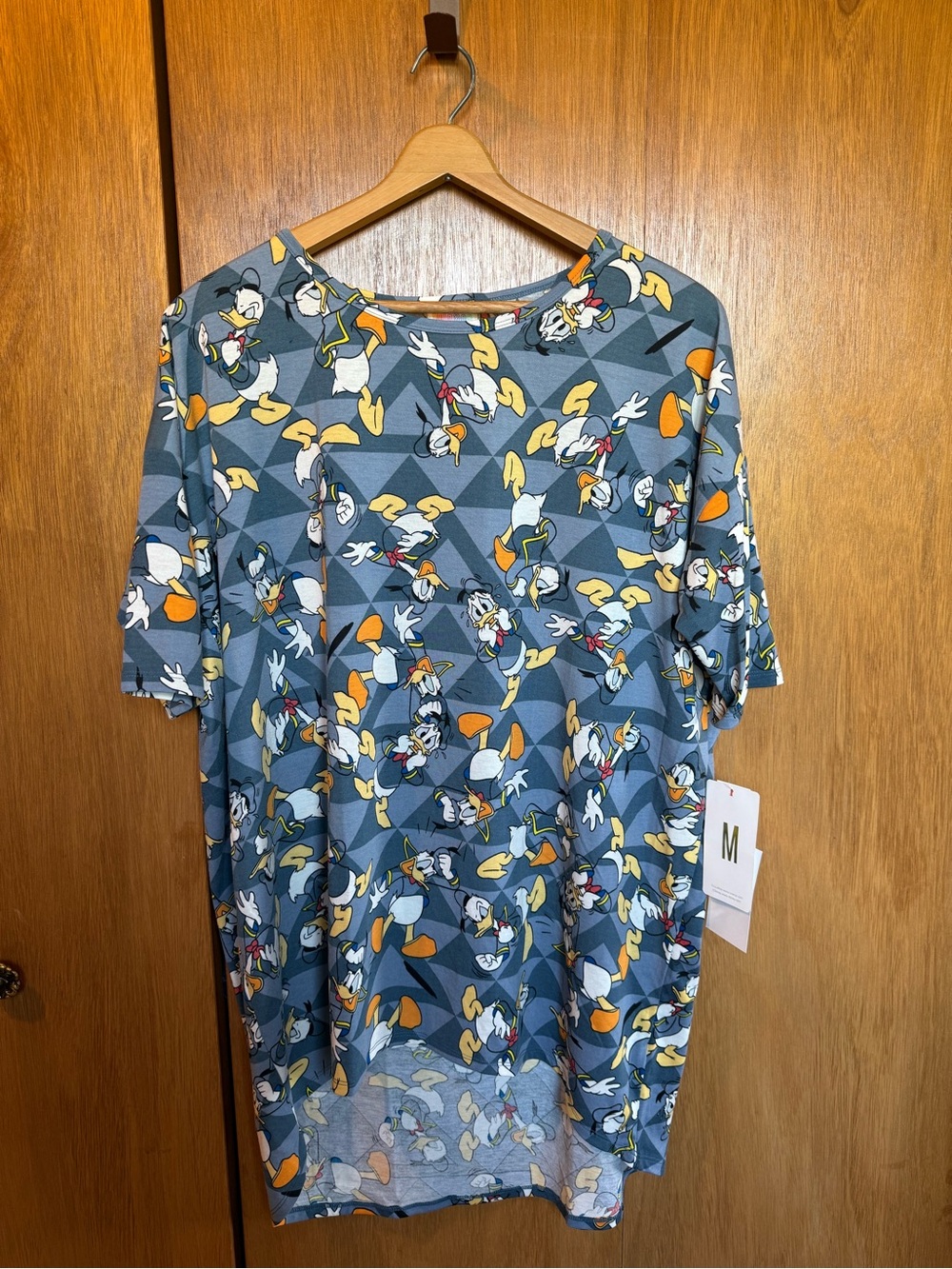 LuLaRoe Women's Disney Donald Duck Irma Tunic Shirt - Blue, Yellow, Orange NWT - Picture 1 of 8